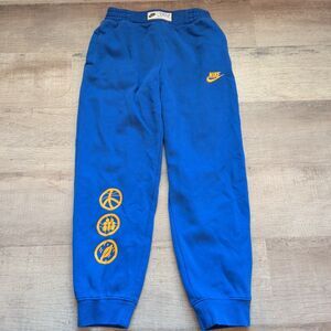Nike Youth Boys L Royal Blue Jogger Sweatpants Basketball Graphics